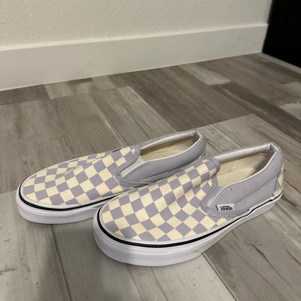 Vans checkered slip ons